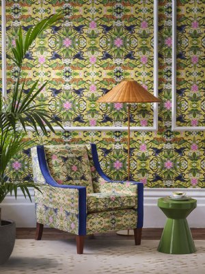 Viewing Wonderlust Tea Story Linen by Clarke & Clarke