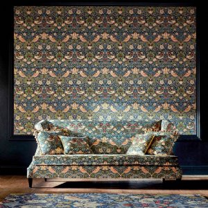 Viewing Strawberry Thief Velvet by Morris & Co