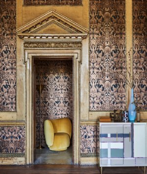 Viewing Gibbons Carving by Cole & Son