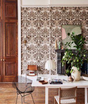 Viewing Gibbons Carving by Cole & Son